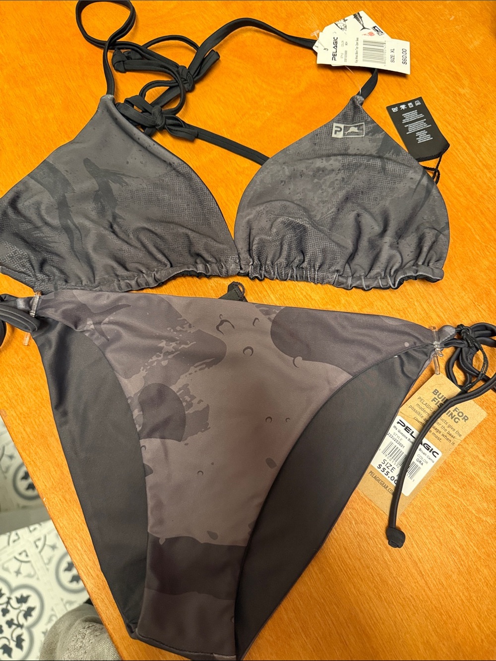 Pelagic Women's Dark Gray Camo Triangle Bikini